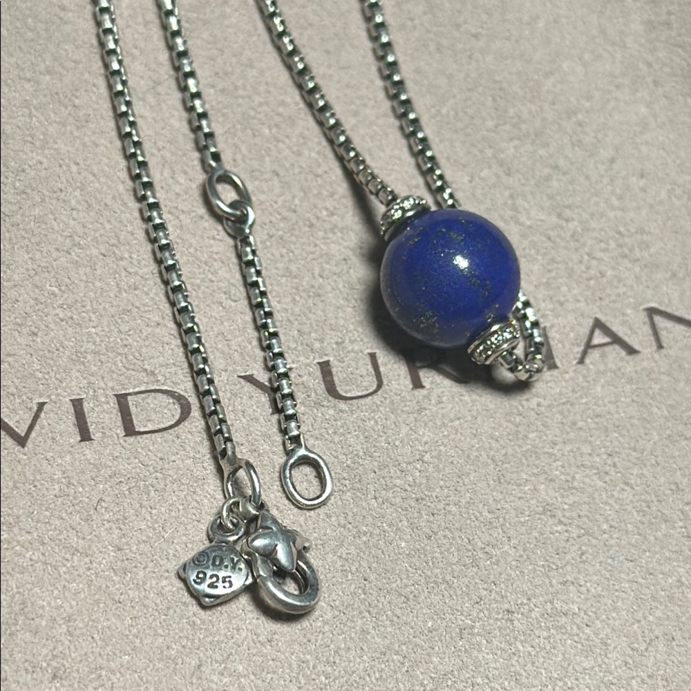 Genuine David Yurman Solari Blue Lapis with diamonds Necklace - Picture 7 of 8